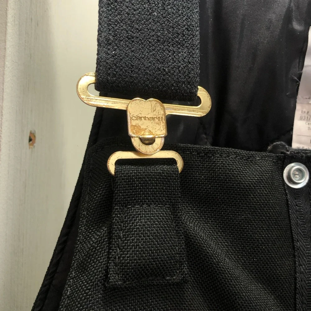 Carhartt Black insulated work overalls. 32 x 30. Some flaws. - Picture 5 of 11